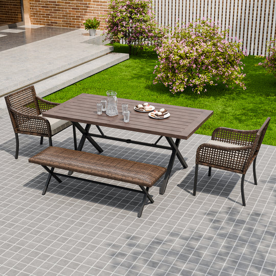 COOS BAY Echo Vibe Patio Dining Set for 4 with 2 Chairs, 4PCS