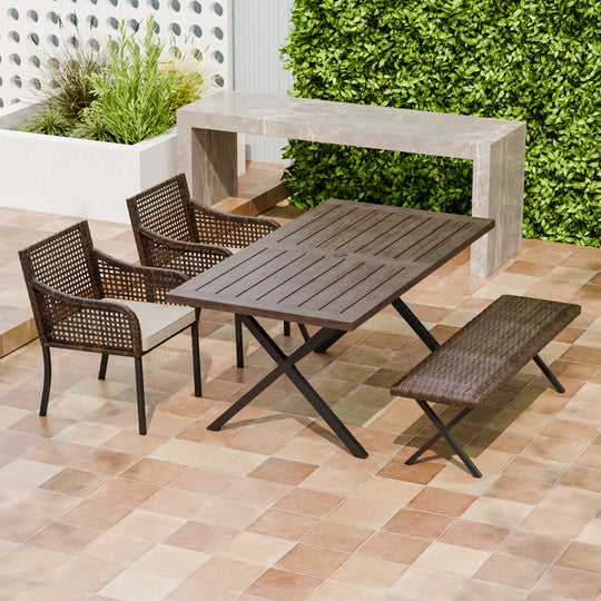 COOS BAY Echo Vibe Patio Dining Set for 4 with 2 Chairs, 4PCS
