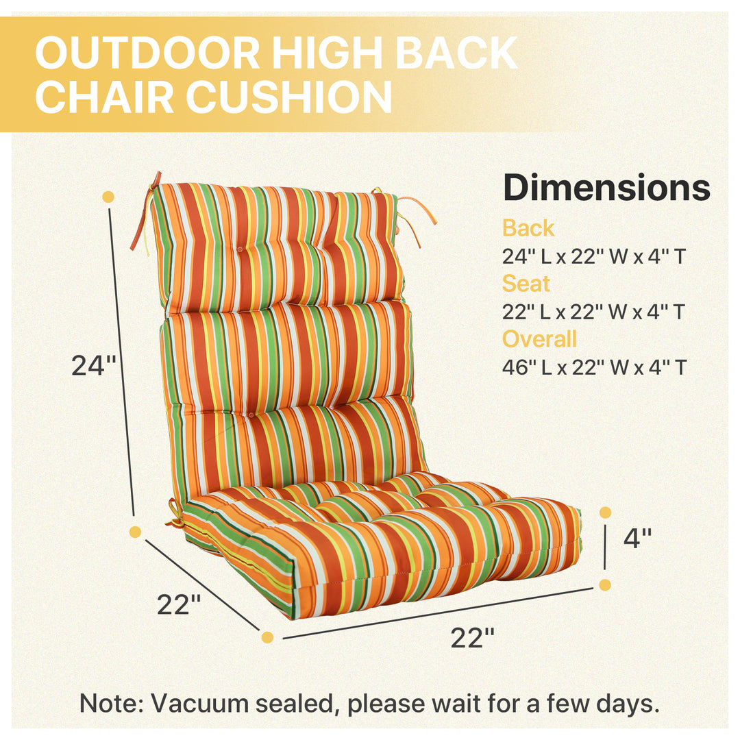 COOS BAY Outdoor Chair Cushions High Back 46x22 Inch, 2 Pack