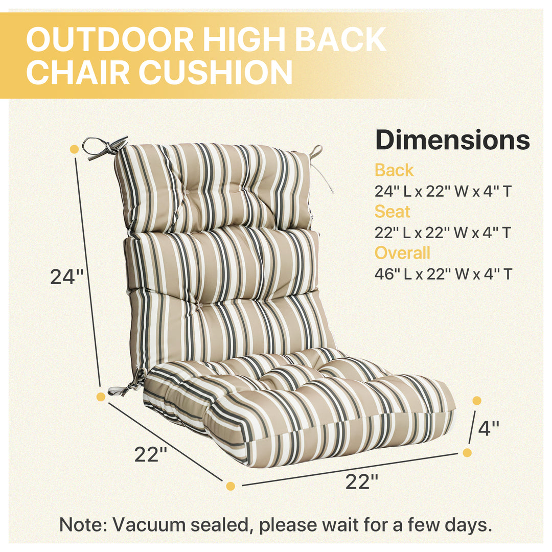 COOS BAY 46x22 Inch Outdoor / Indoor High Back Chair Cushion, 4 Count