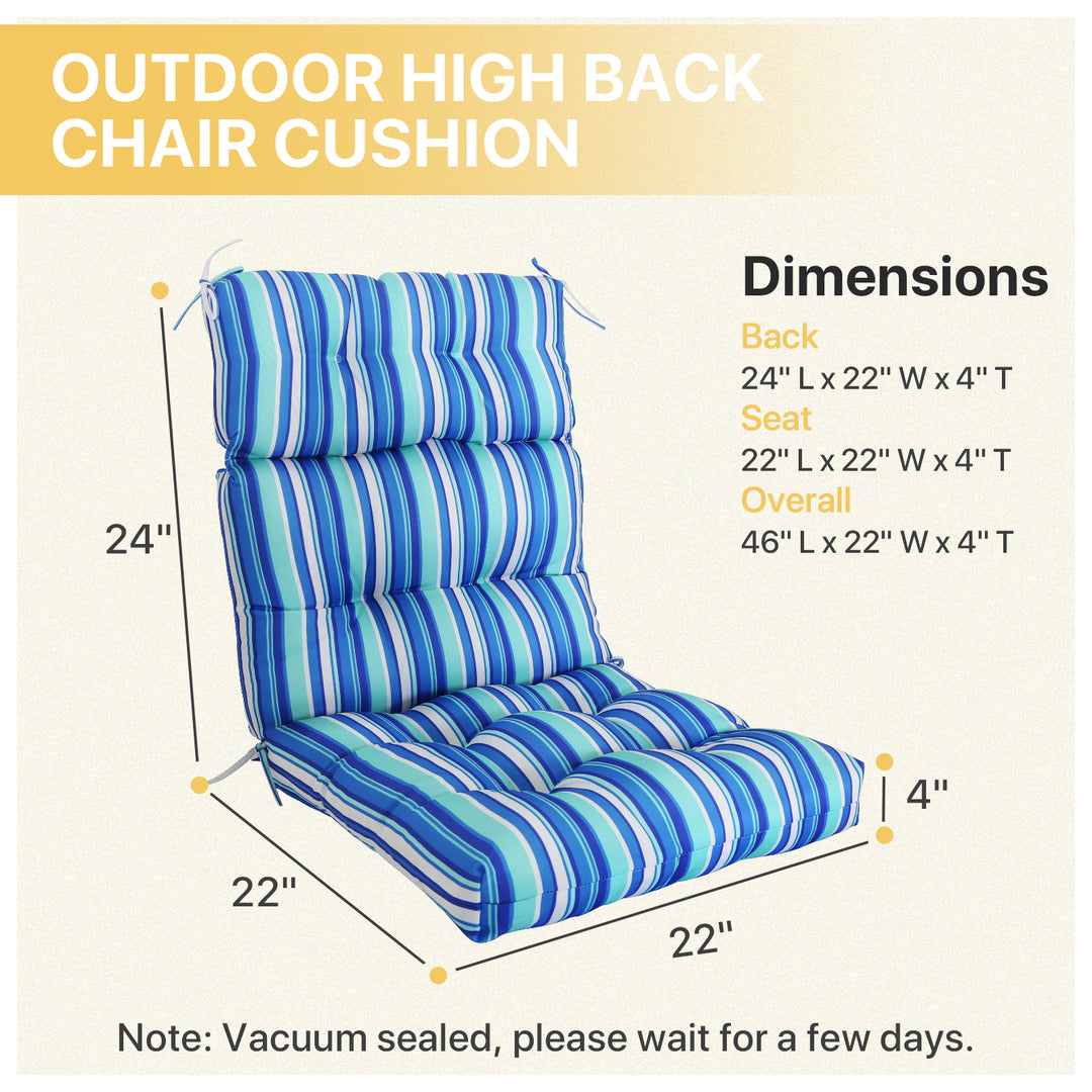 COOS BAY Outdoor Chair Cushions High Back 46x22 Inch, 2 Pack