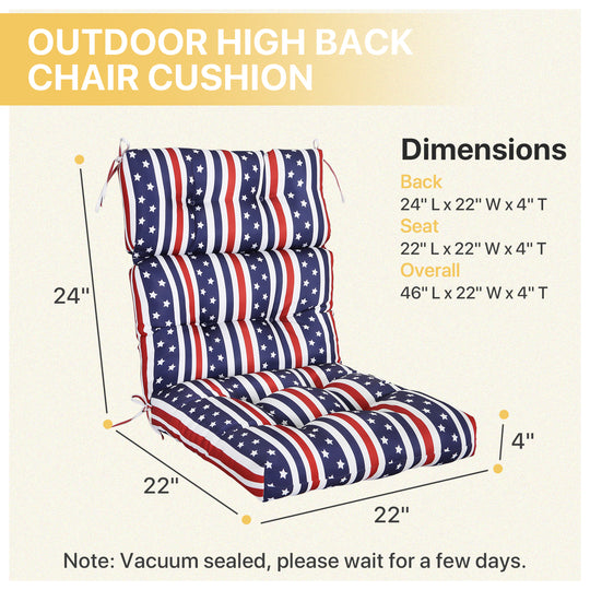 COOS BAY Outdoor Chair Cushions High Back 46x22 Inch, 2 Pack
