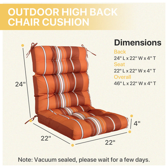 COOS BAY Outdoor Chair Cushions High Back 46x22 Inch, 2 Pack