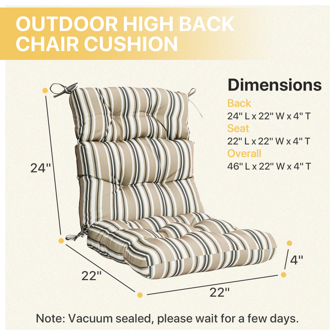 COOS BAY Outdoor Chair Cushions High Back 46x22 Inch, 1 Pack