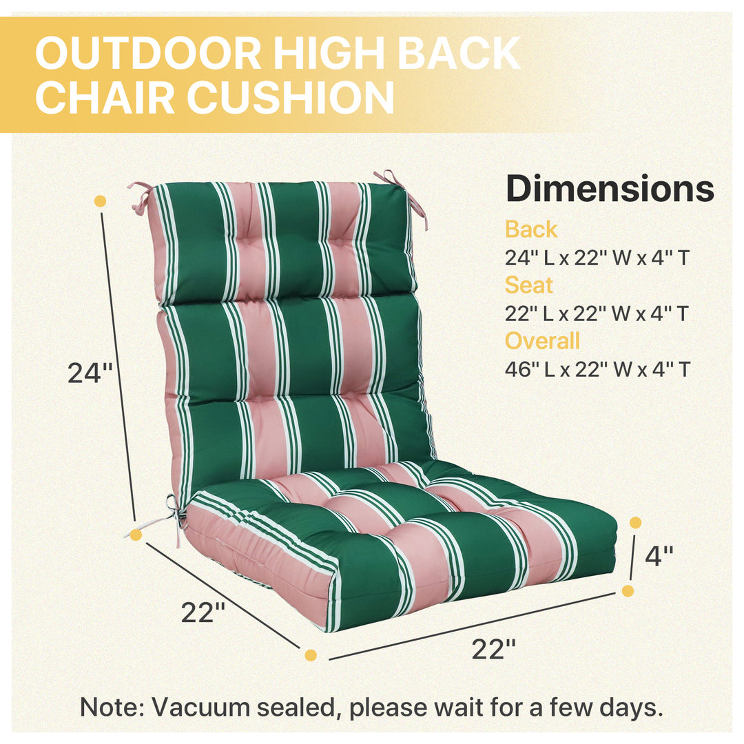 COOS BAY Outdoor Chair Cushions High Back 46x22 Inch, 2 Pack