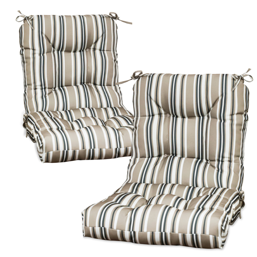 COOS BAY Tufted High Back Chair Cushions, 42x21 Inch, 2 Pack