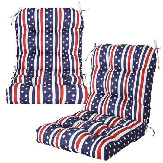 COOS BAY Tufted High Back Chair Cushions, 42x21 Inch, Set of 2