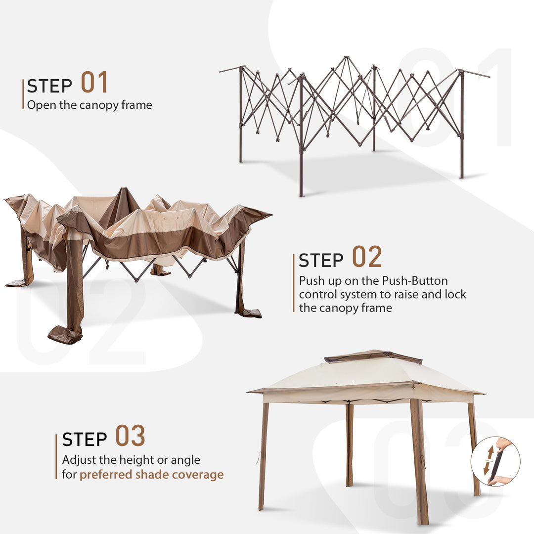 COOS BAY 11x11 Pop Up Gazebo with Mesh Netting