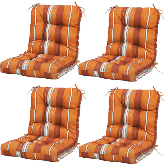 COOS BAY Tufted High Back Chair Cushions, 42x21 Inch, 4 Pack