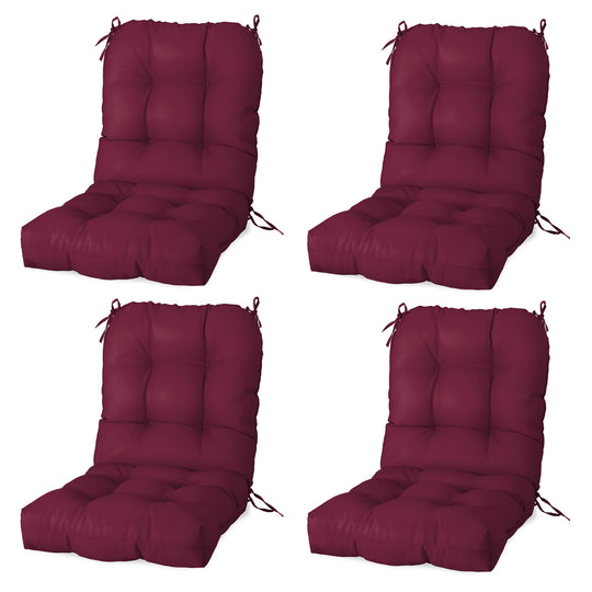 COOS BAY Tufted High Back Chair Cushions, 42x21 Inch, 4 Pack