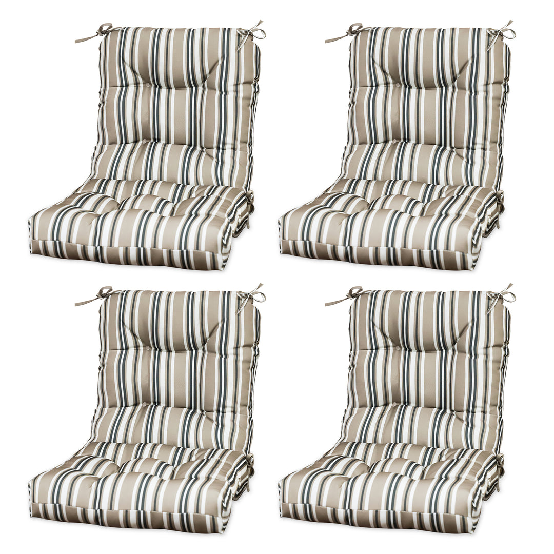 COOS BAY Tufted High Back Chair Cushions, 42x21 Inch, 4 Pack