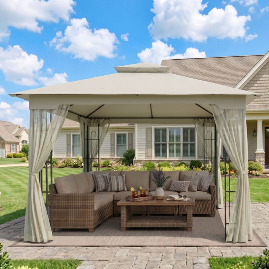 COOS BAY 10x12 Outdoor Patio Gazebo with Netting