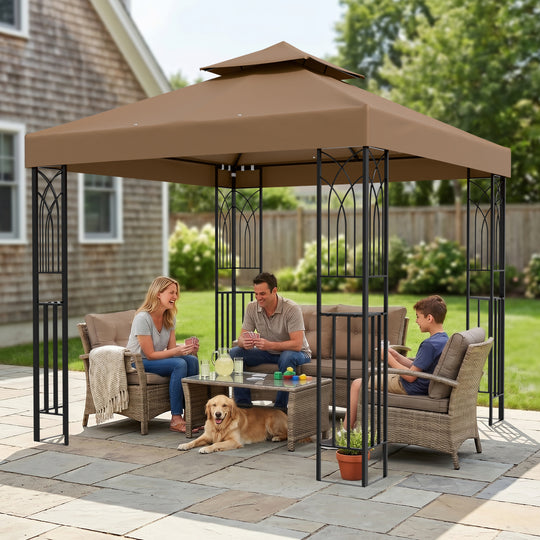 COOS BAY 8x8 Outdoor Patio Two-Tier Soft Top Gazebo