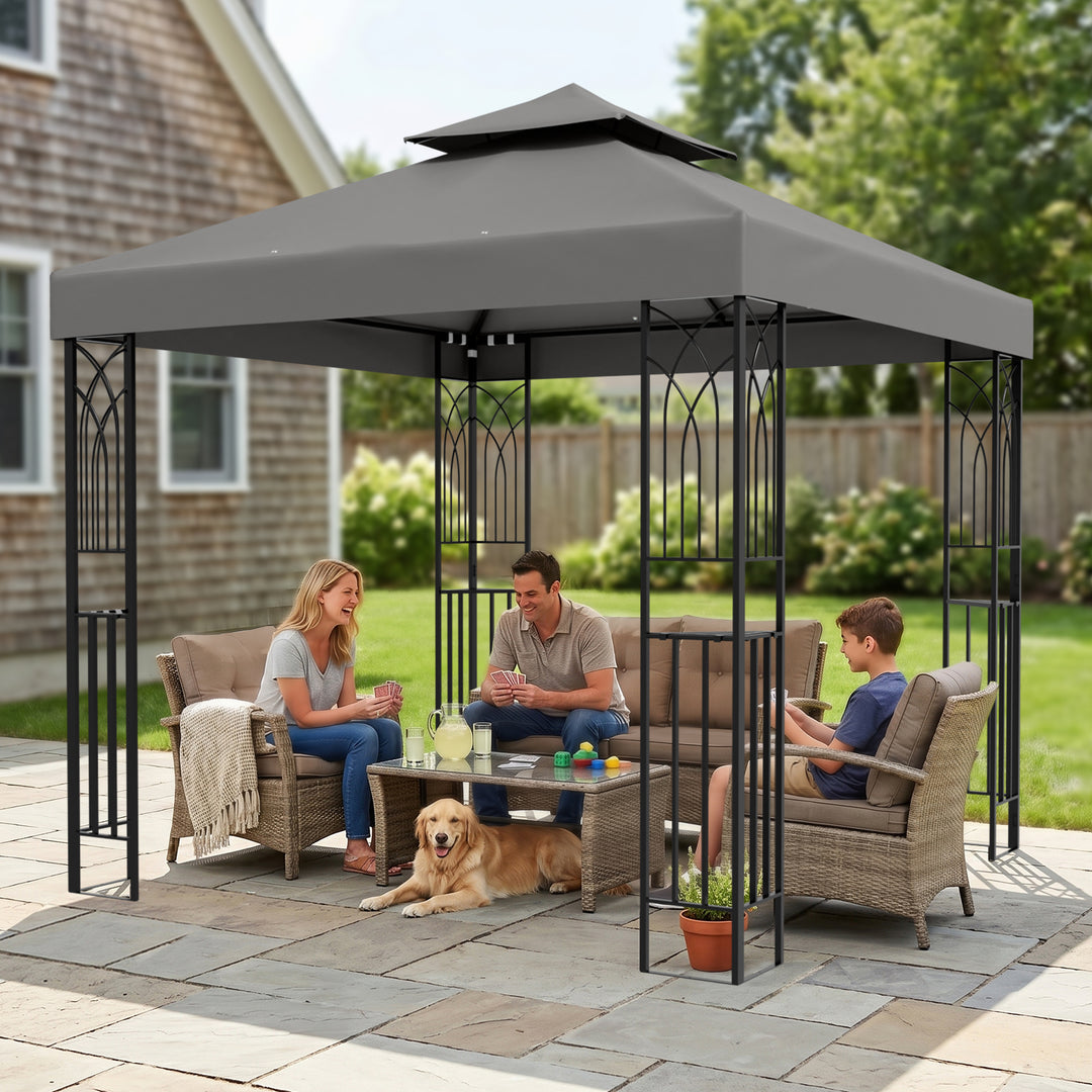 COOS BAY 8x8 Outdoor Patio Two-Tier Soft Top Gazebo