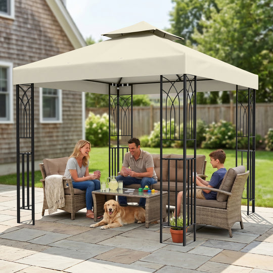 COOS BAY 8x8 Outdoor Patio Two-Tier Soft Top Gazebo