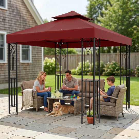 COOS BAY 8x8 Outdoor Patio Two-Tier Soft Top Gazebo