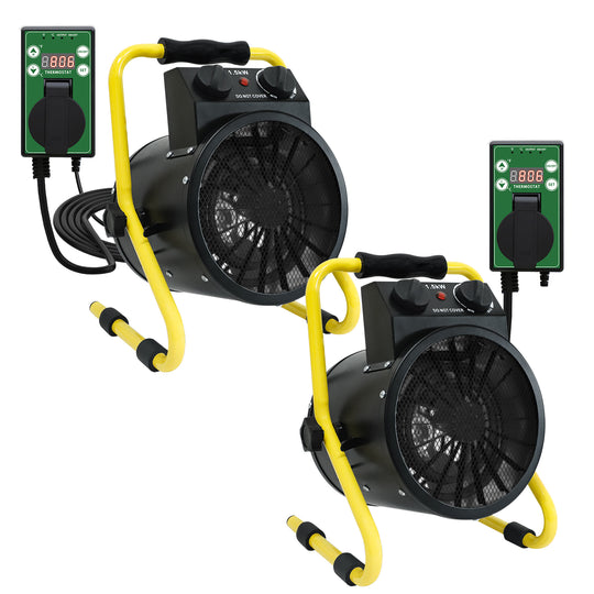 COOS BAY 1500W Radiant Spot Heater with Thermostat, 1/2 Pack, Black