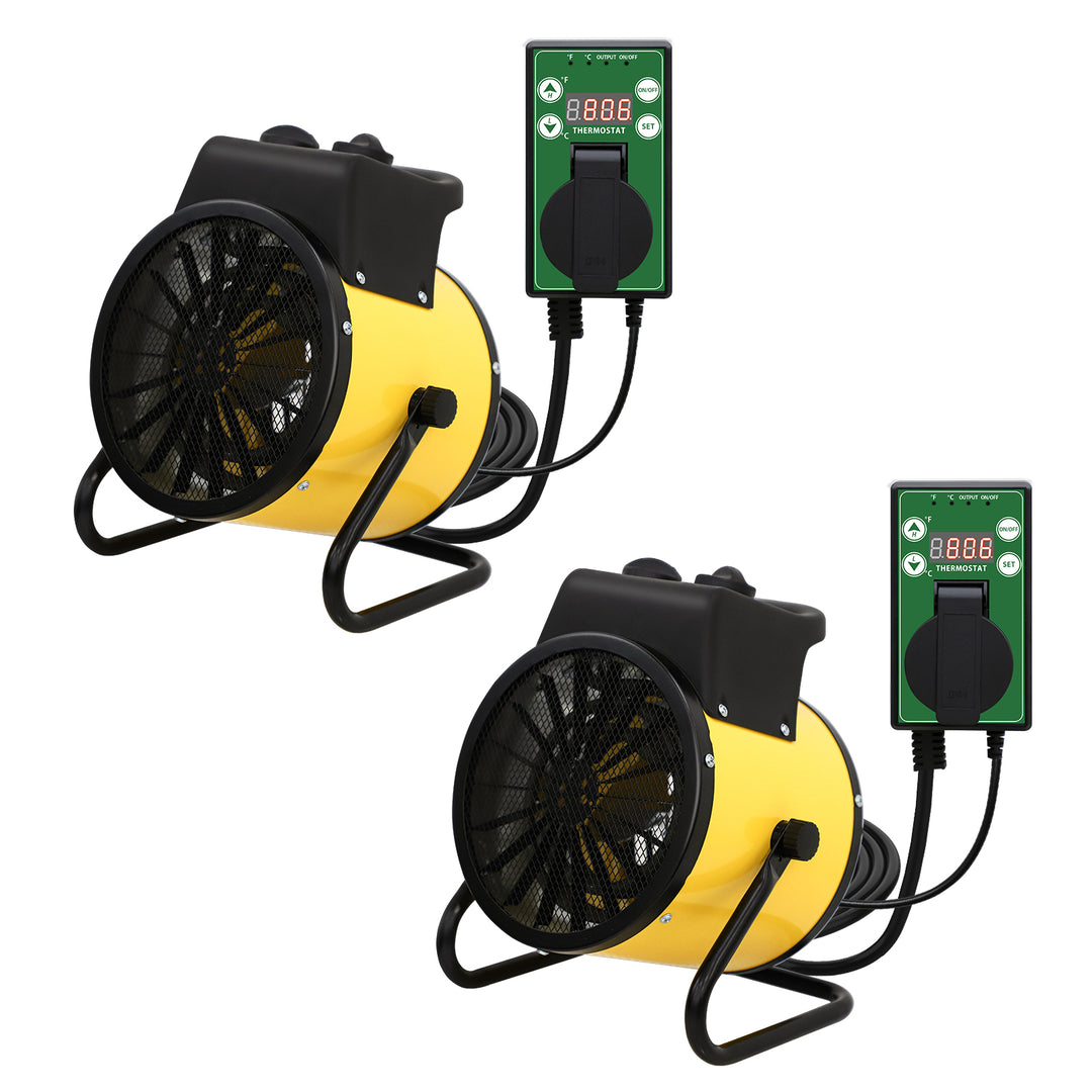 COOS BAY 1500W Radiant Spot Heater with Thermostat, 1/2 Pack, Yellow