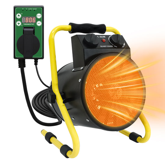 COOS BAY 1500W Outdoor Space Heater with Thermostat,1/2 Pack, Black