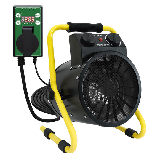 COOS BAY 1500W Radiant Spot Heater with Thermostat, 1/2 Pack, Black