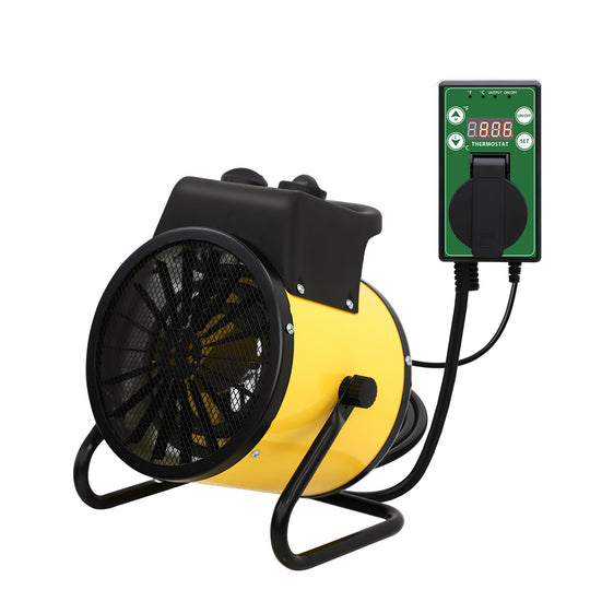 COOS BAY 1500W Radiant Spot Heater with Thermostat, 1/2 Pack, Yellow