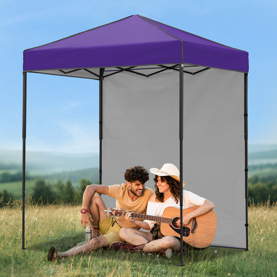COOS BAY Pop Up Canopy Tent 6x4 with One Removable Sun Wall