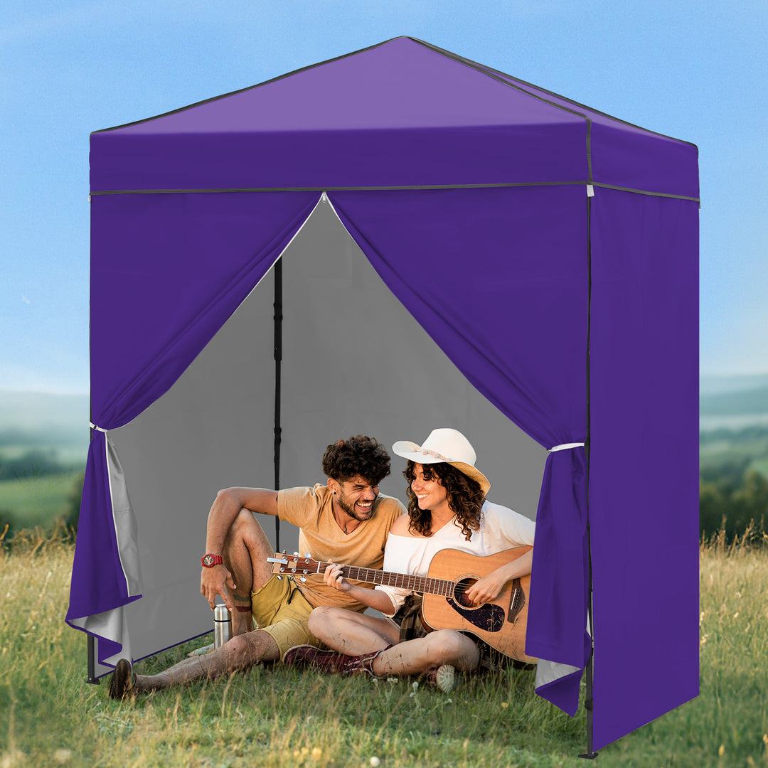 COOS BAY Pop Up Canopy Tent 6x4 with Four Removable Sun Walls