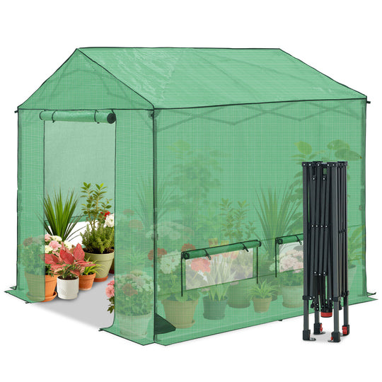 COOS BAY 6x6/ 6x8/8x8 /10x10/12x8 FT Pop Up Greenhouse with Power Access Openings