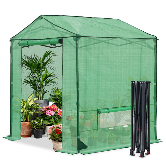 COOS BAY 6x6/ 6x8/8x8 /10x10/12x8 FT Pop Up Greenhouse with Power Access Openings