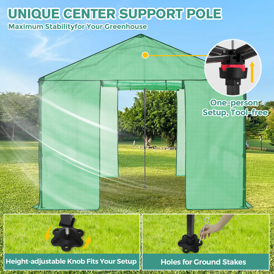 COOS BAY 6x6/ 6x8/8x8 /10x10/12x8 FT Pop Up Greenhouse with Power Access Openings