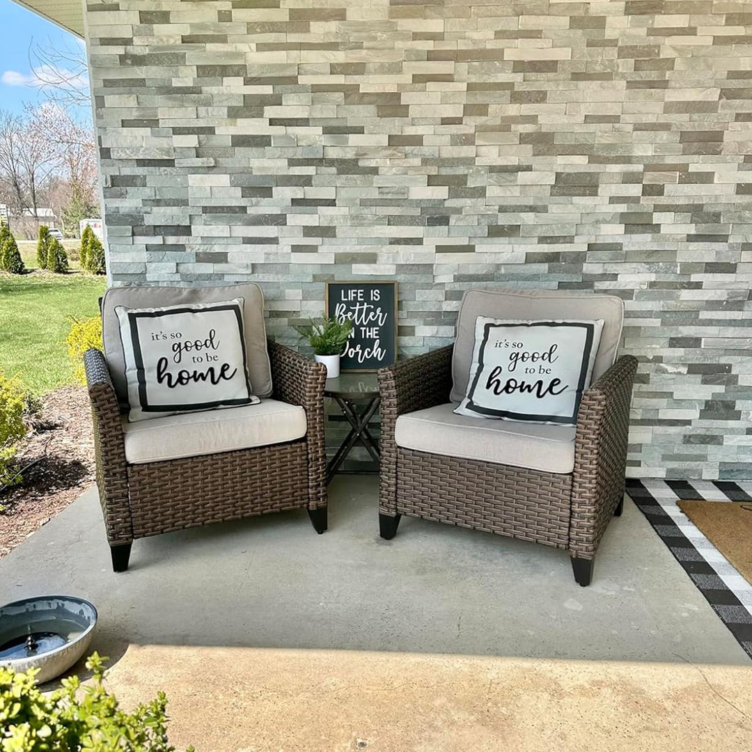 COOS BAY Harbor Retreat 2 PCS Wicker Patio Chairs