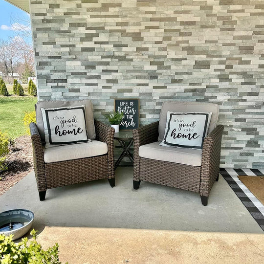 COOS BAY Harbor Retreat 2 PCS Wicker Patio Chairs