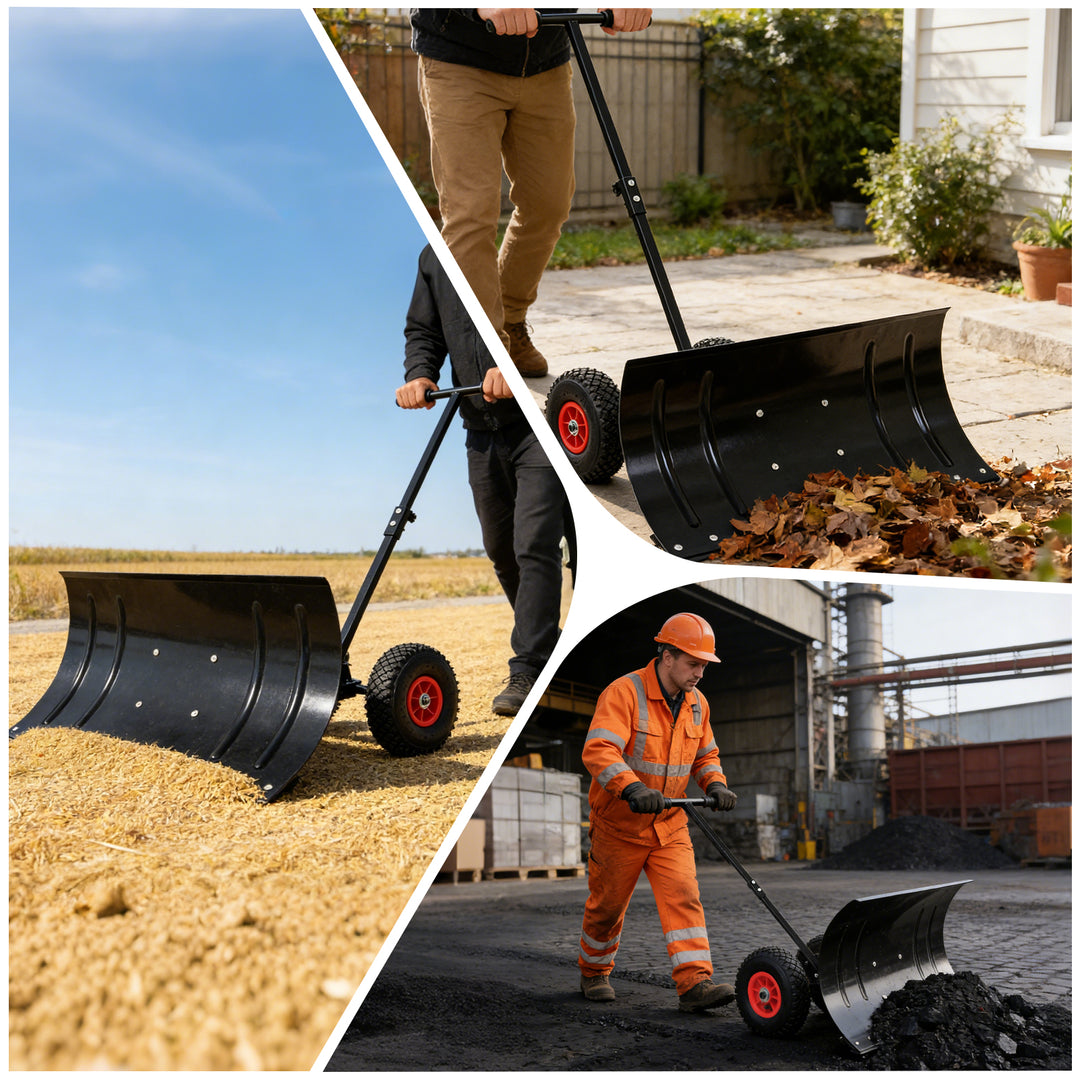 COOS BAY Wheeled Snow Shovel for Driveway