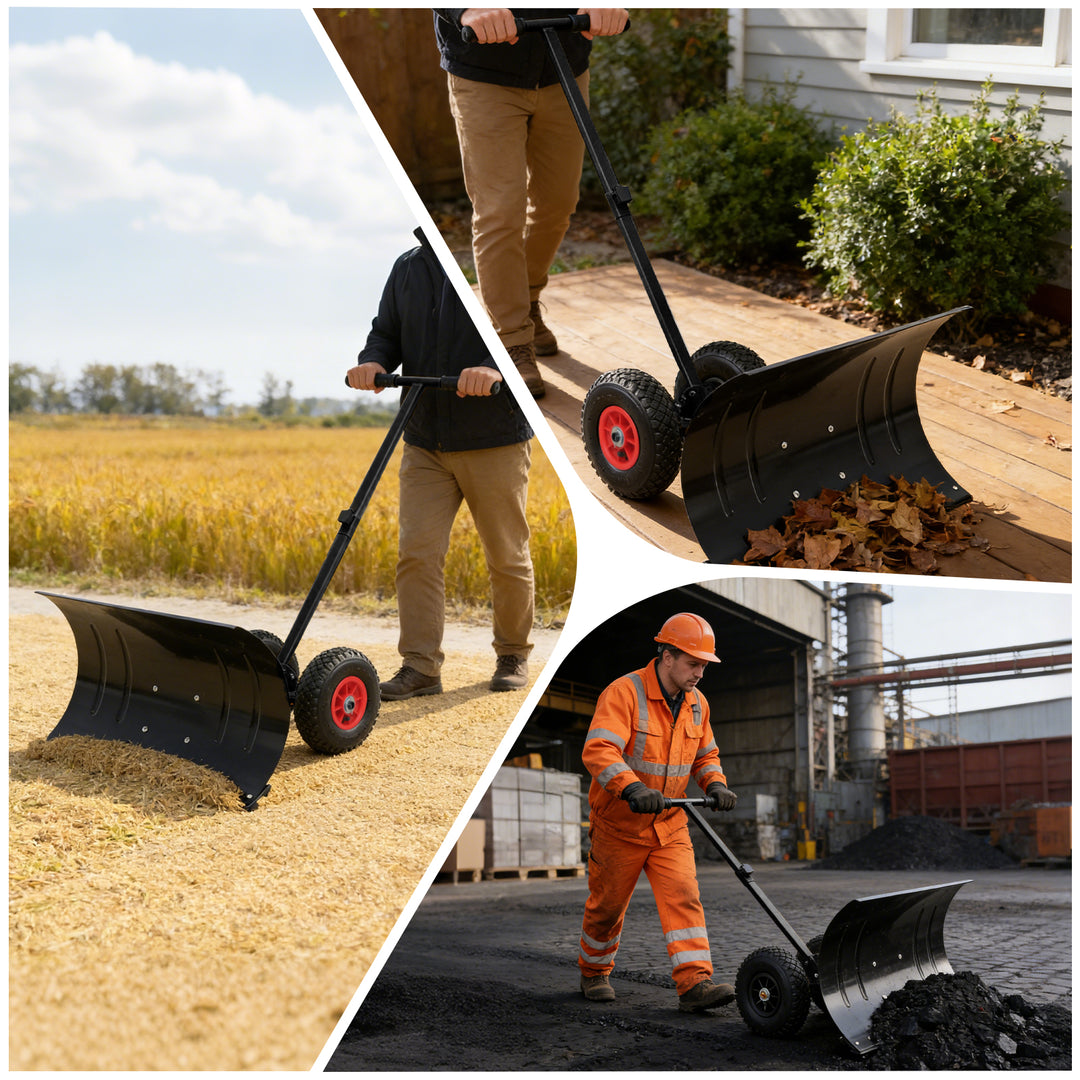 COOS BAY Wheeled Snow Shovel for Driveway