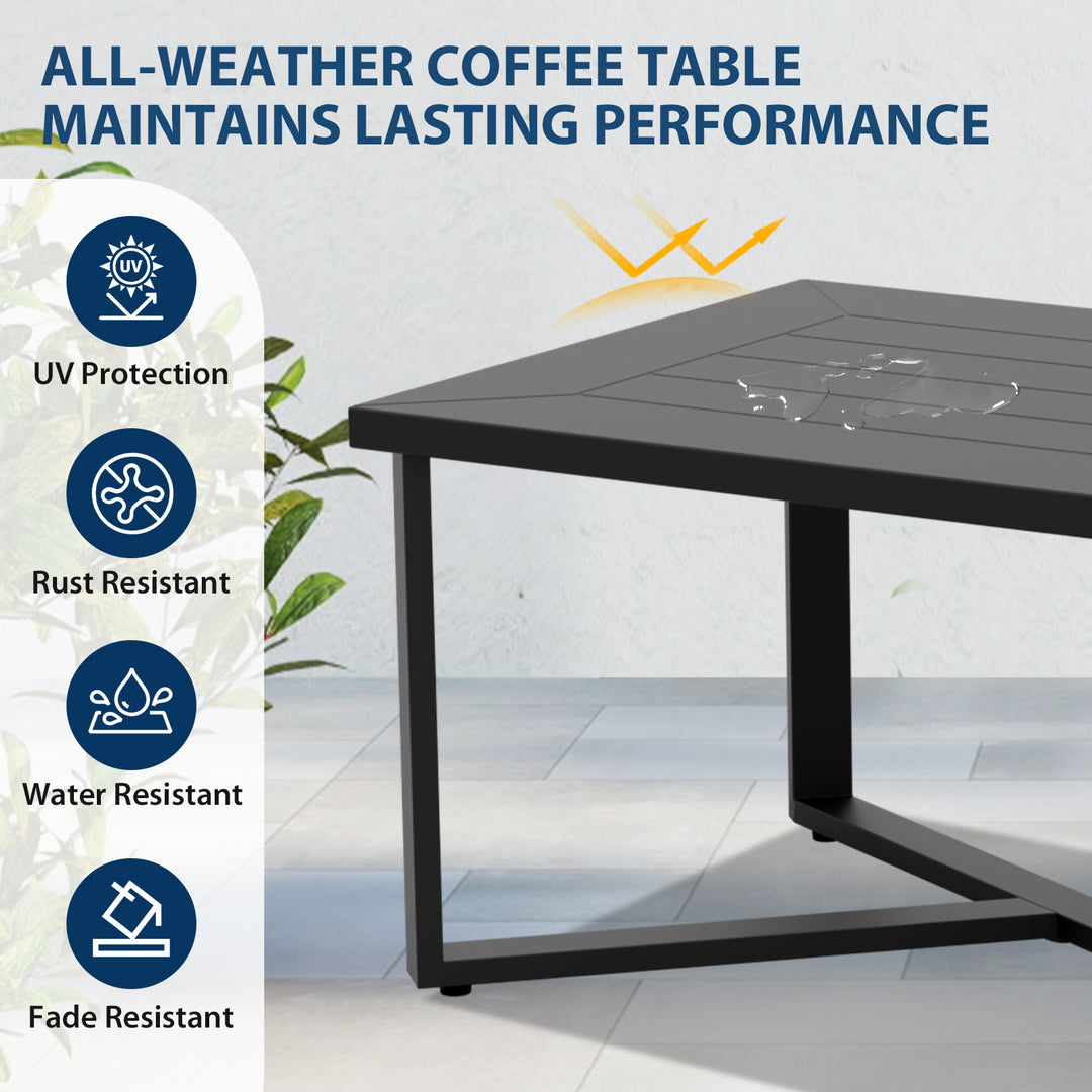 COOS BAY Iron Luxe Outdoor Coffee Table/ Side Table, Black