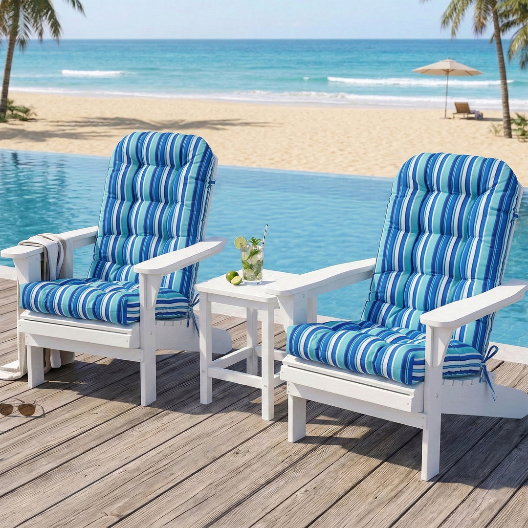 COOS BAY High Back Adirondack Chair Cushions, 49x20x5, Set of 2