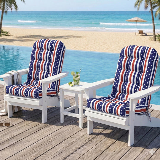 COOS BAY High Back Adirondack Chair Cushions, 49x20x5, Set of 2