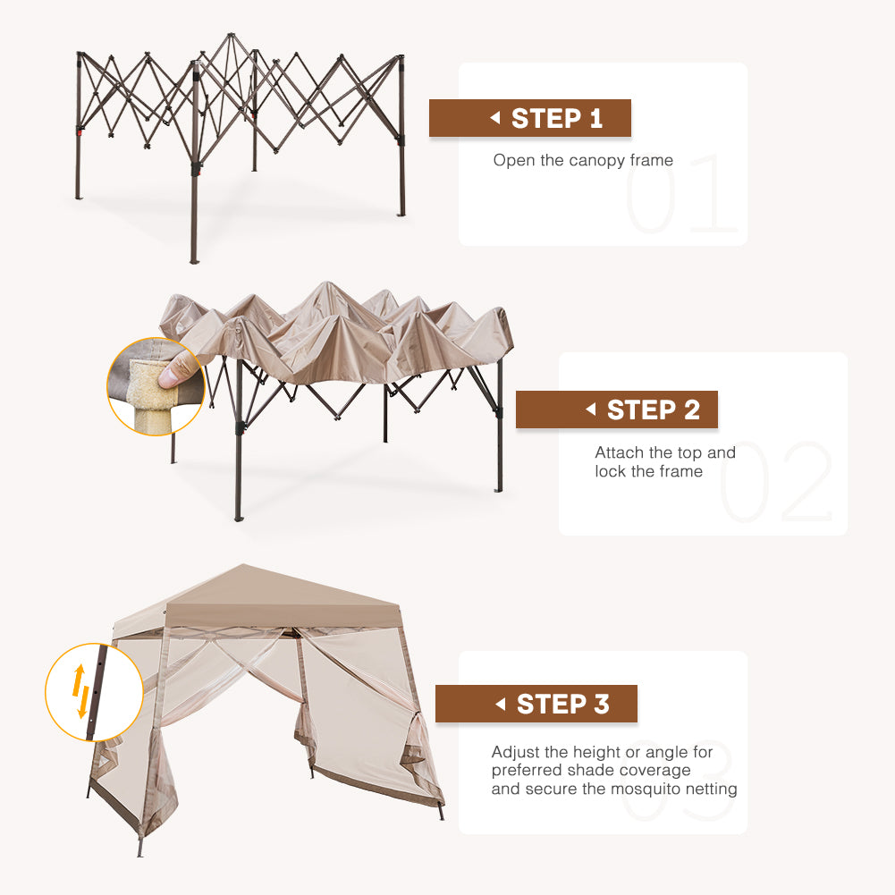 COOS BAY 10' x 10' Slant Leg Pop Up Canopy Tent (8x8 Top COOS BAY 10' x 10' Slant Leg Pop Up Canopy Tent (8x8 Top