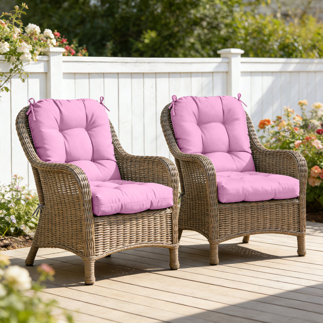 COOS BAY Tufted High Back Chair Cushions, 42x21 Inch, Set of 2