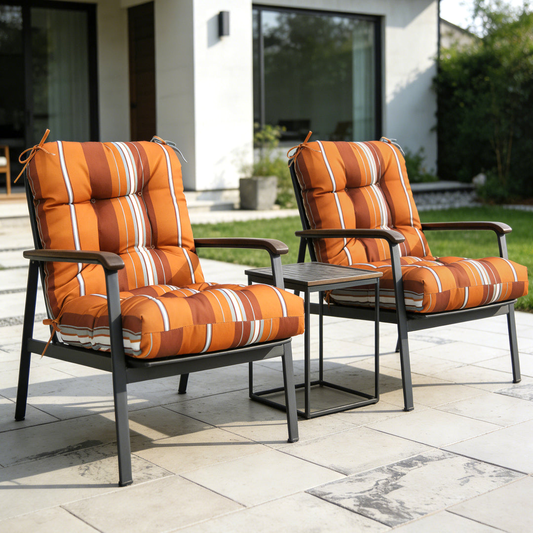 COOS BAY Tufted High Back Chair Cushions, 42x21 Inch, Set of 2