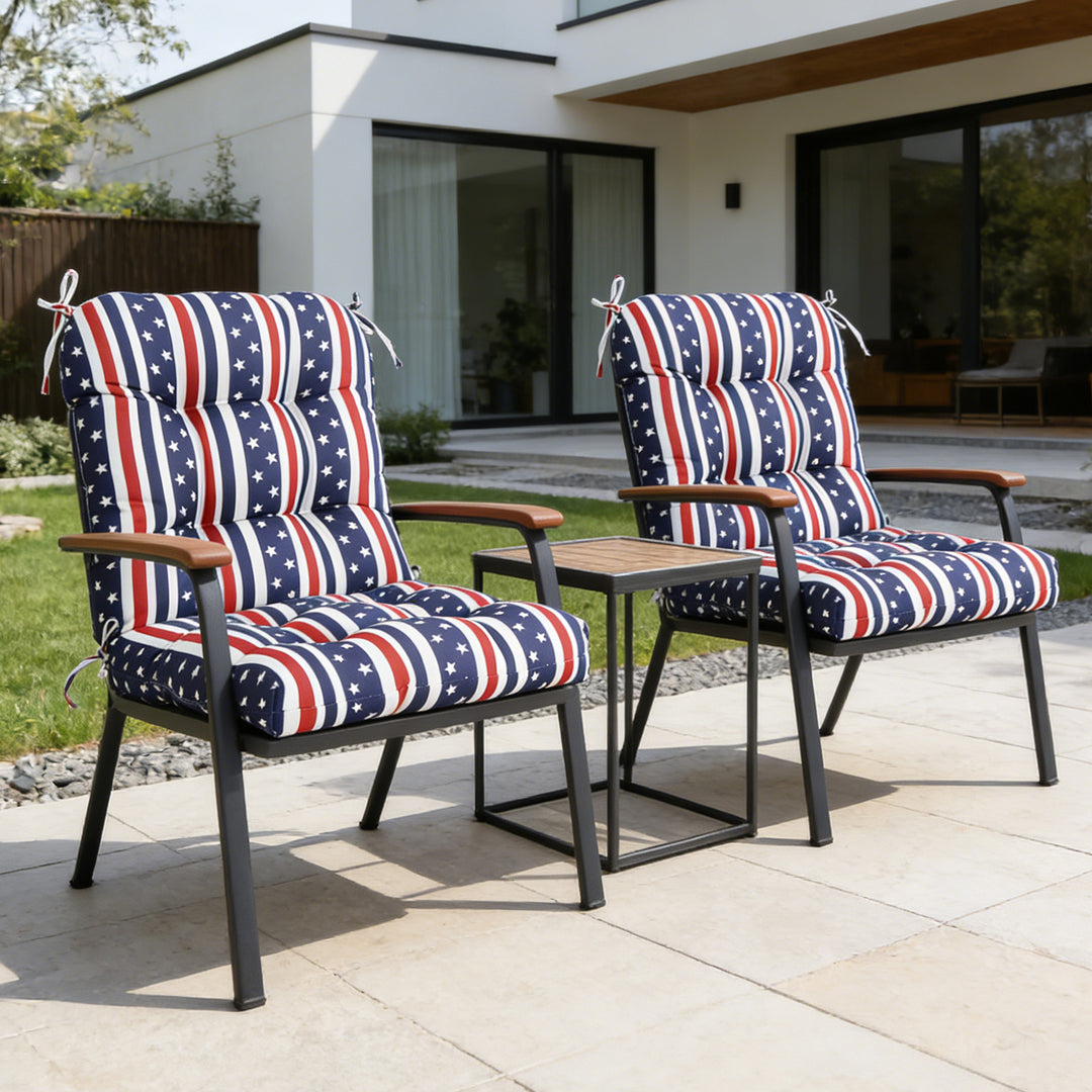 COOS BAY Tufted High Back Chair Cushions, 42x21 Inch, Set of 2