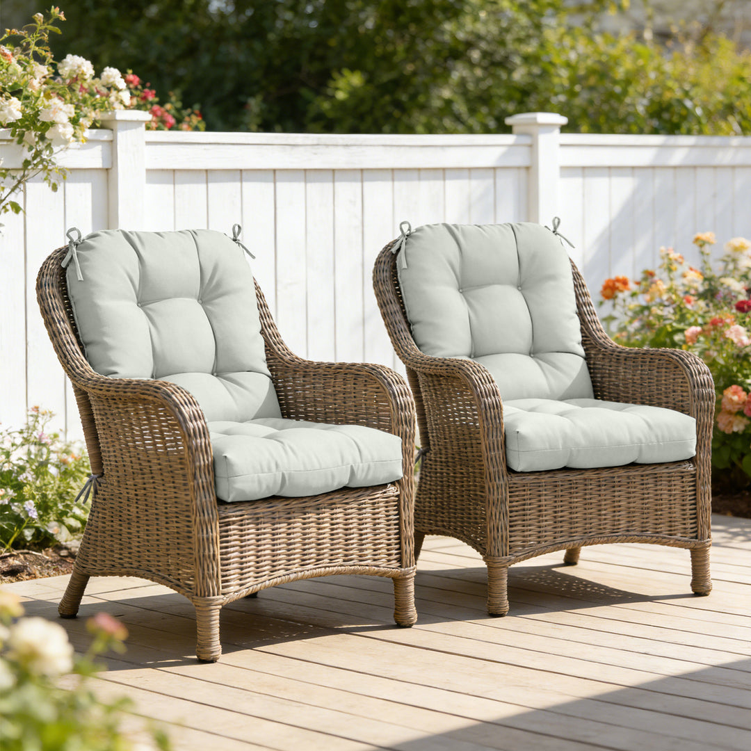 COOS BAY Tufted High Back Chair Cushions, 42x21 Inch, Set of 2