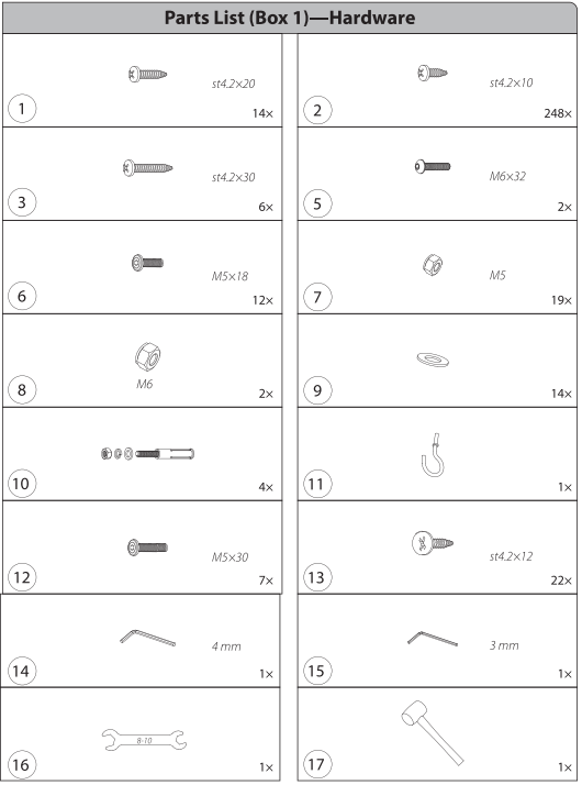 CB-SSP15H-Hardware Kit