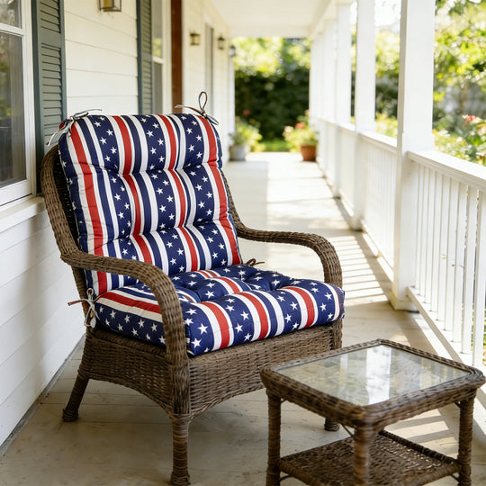 COOS BAY Tufted High Back Chair Cushions, 42x21 Inch, Set of 2