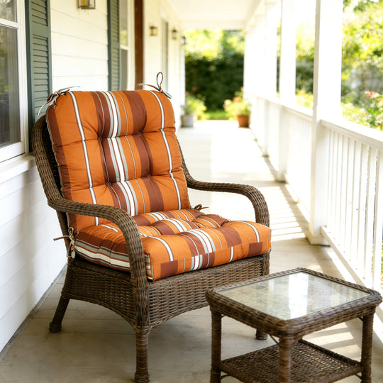 COOS BAY Tufted High Back Chair Cushions, 42x21 Inch, Set of 2