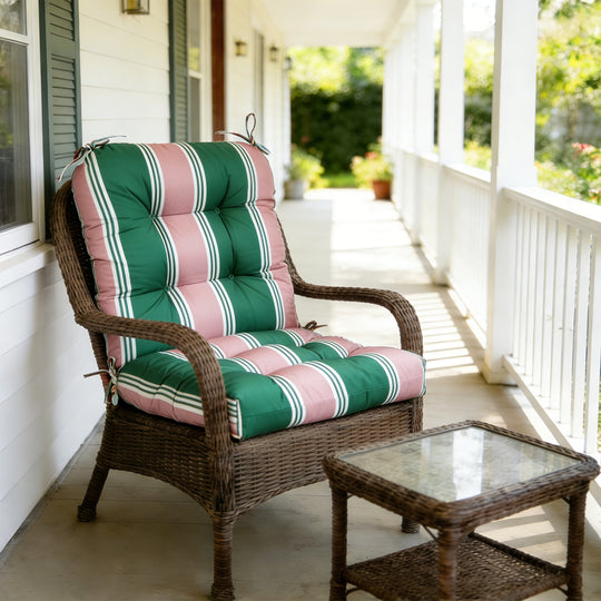 COOS BAY Tufted High Back Chair Cushions, 42x21 Inch, Set of 2