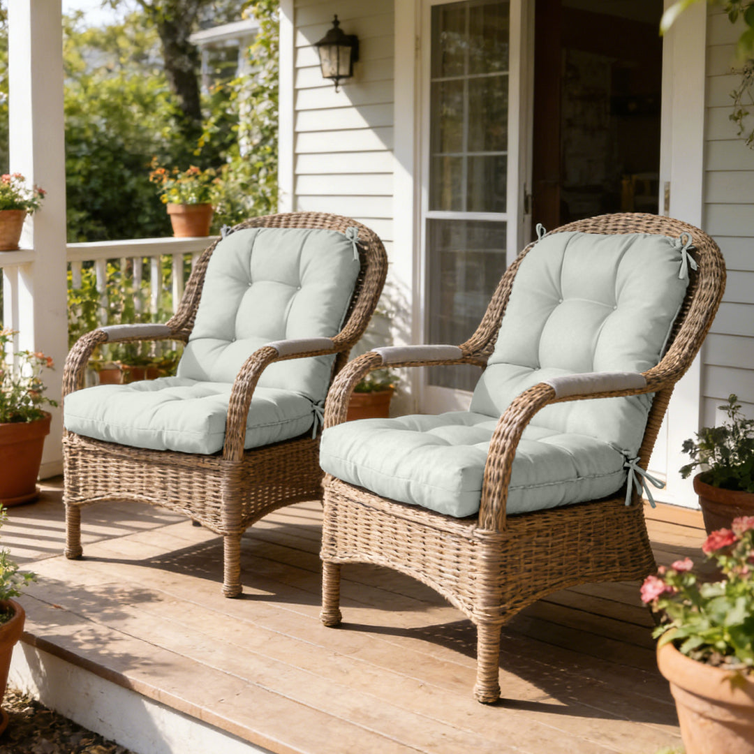 COOS BAY Tufted High Back Chair Cushions, 42x21 Inch, Set of 2