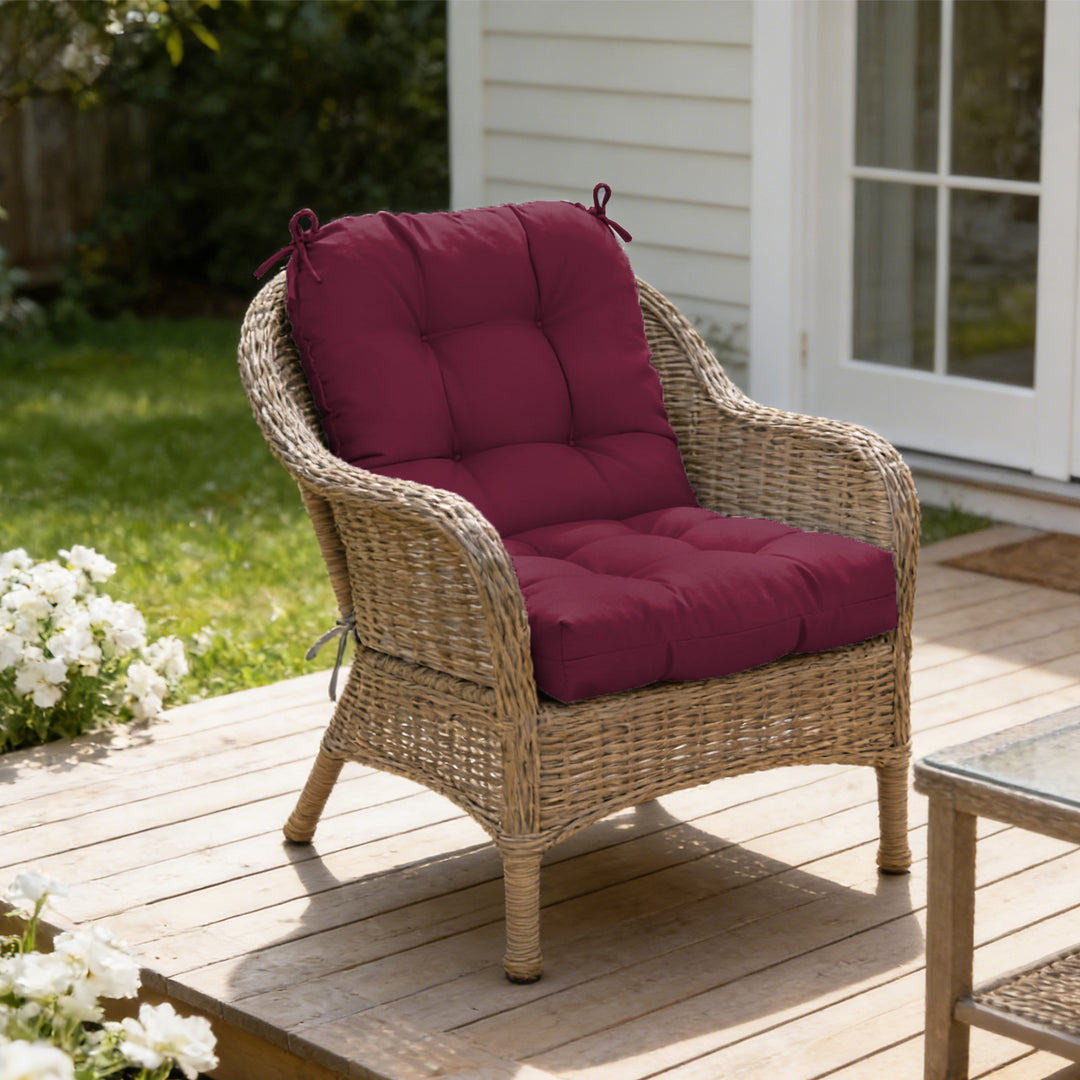 COOS BAY Tufted High Back Chair Cushions, 42x21 Inch, 4 Pack