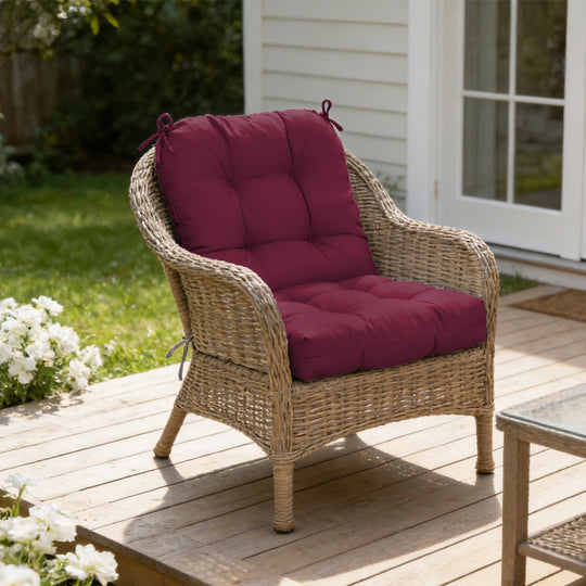 COOS BAY Tufted High Back Chair Cushions, 42x21 Inch, 4 Pack