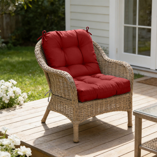 COOS BAY Tufted High Back Chair Cushions, 42x21 Inch, 4 Pack
